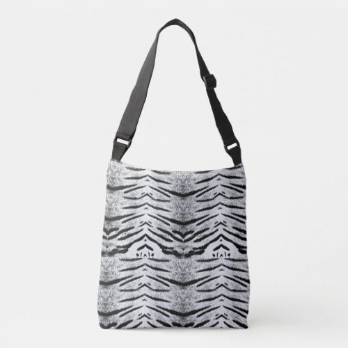 Black and White tiger patern print Crossbody Bag