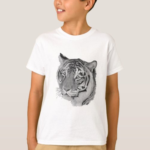 black and white tiger picture of big cat T_Shirt