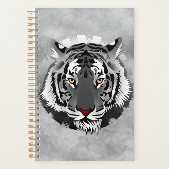 Black And White Tiger Planner (Front)