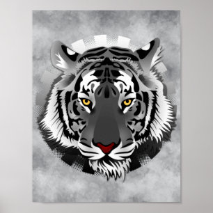 Black And White Tiger Poster
