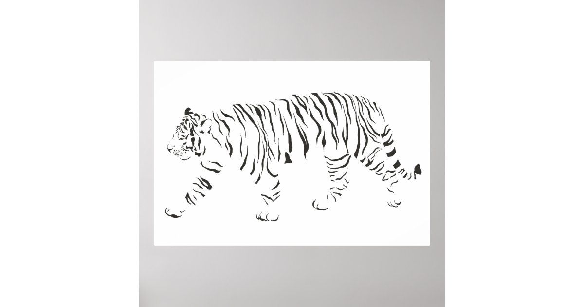 Black And White Tiger Poster Zazzle