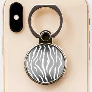 black and white tiger print phone ring stand