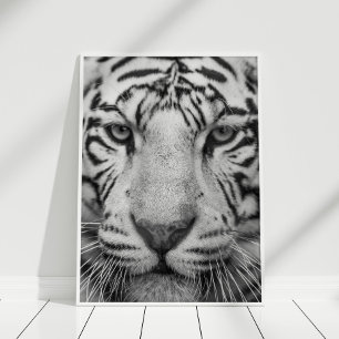 Black and White Tiger Print Poster
