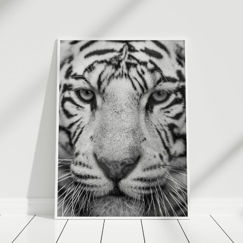 Black and White Tiger Print Poster