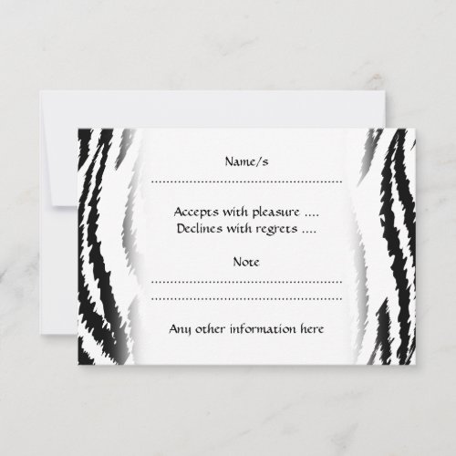 Black and White Tiger Print. Tiger Pattern. Personalized Announcement