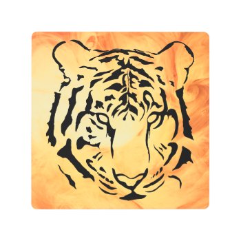 Black And White Tiger Silhouette Acrylic Print by CandiCreations at Zazzle