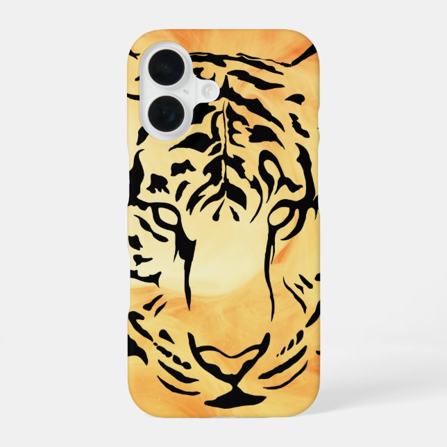 Black and White Tiger Silhouette iPhone Case (Back)