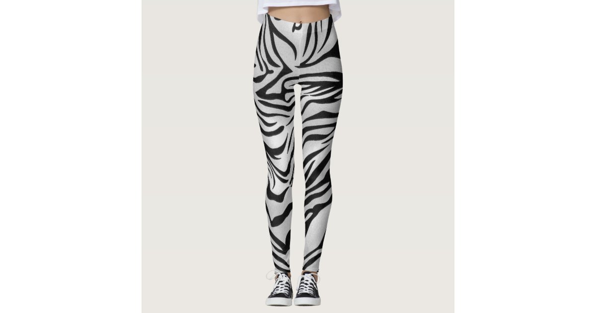 Black and White Tiger skin color Leggings