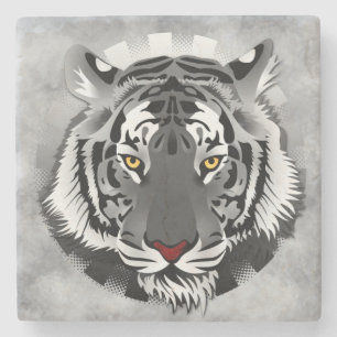Black And White Tiger Stone Coaster