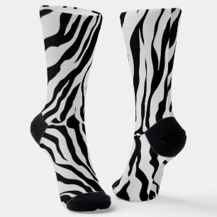 Black And White Tiger Stripes Animal Print Socks