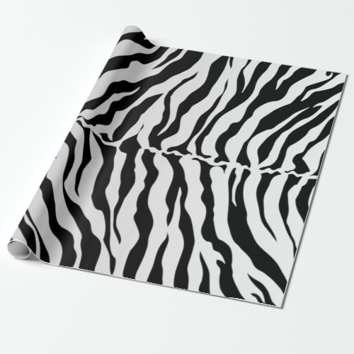 Black And White Tiger Stripes Animal Print Wrapping Paper