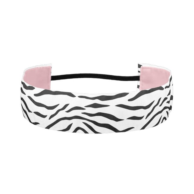 Black and White Tiger Stripes Athletic Headband (Front)