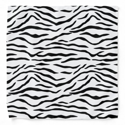 Black and White Tiger Stripes Bandana