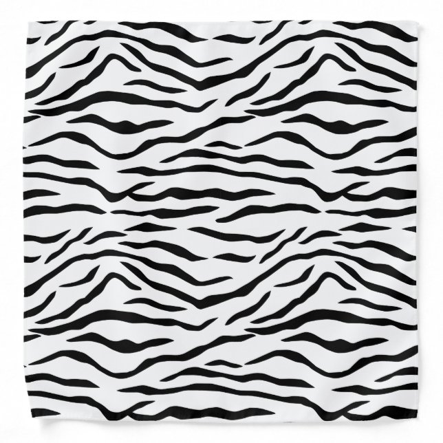 Black and White Tiger Stripes Bandana (Front)