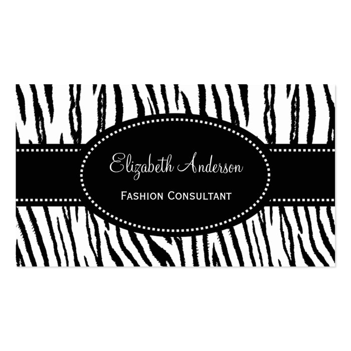 Black and White Tiger Stripes Custom Background Business Card Templates