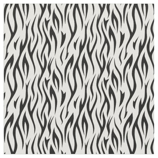 Black and White Tiger Stripes Fabric