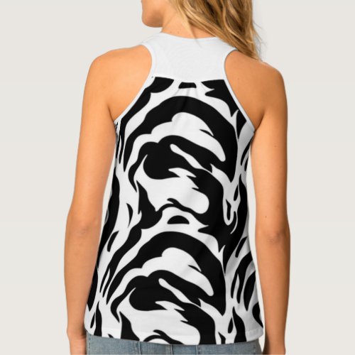 Black And White Tiger strips  Tank Top