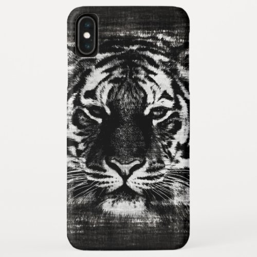 Black and White Tiger Vintage iPhone XS Max Case