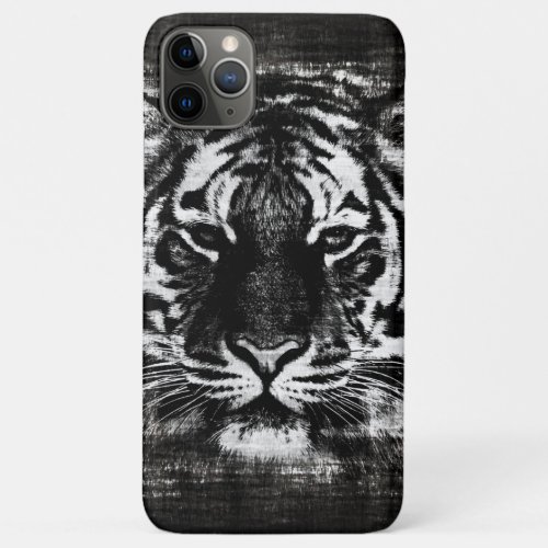 Black and White Tiger Vintage iPhone 11 Pro Max Case