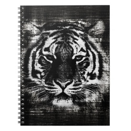Black and White Tiger Vintage Notebook