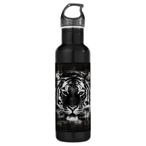 Black and White Tiger Vintage Water Bottle