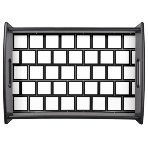 Black and White Tile Pattern serving tray