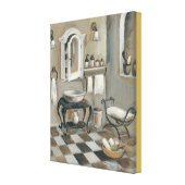 Black and White Tiled French Bathroom Canvas Print | Zazzle