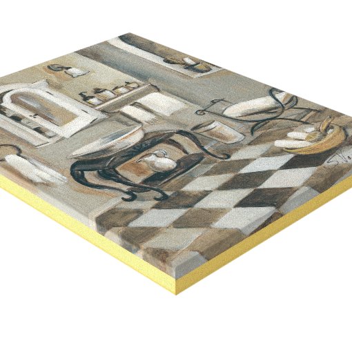 Black and White Tiled French Bathroom Canvas Print Zazzle