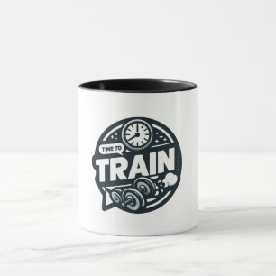 Black and White Time To Train Mug