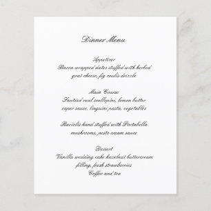 Black and White Timeless Budget Wedding Menu Flyer