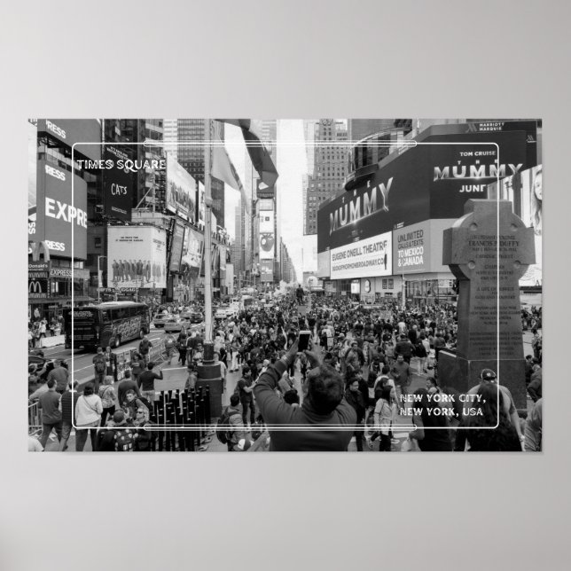 Black and White Times Square Poster (Front)