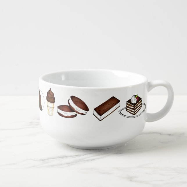 Black-and-White Tiramisu Ice Cream Whoopie Pie Soup Mug (Left)