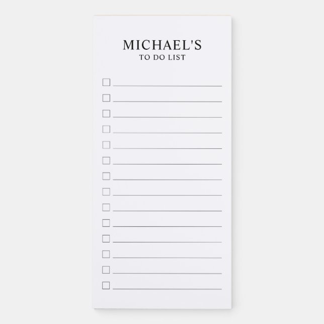 Black and White To Do List Magnetic  Magnetic Note Magnetic Notepad (Front)