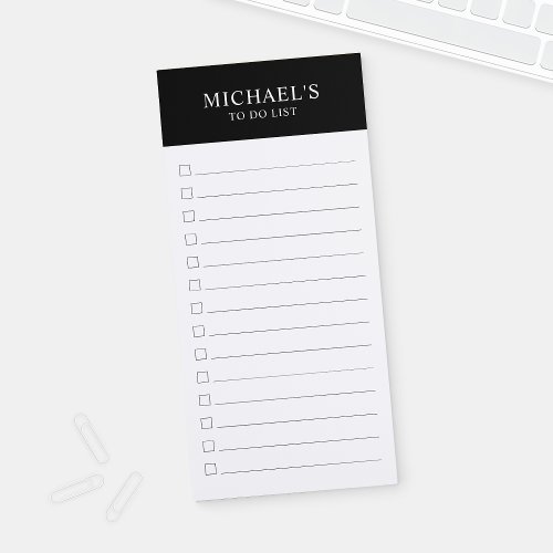 Black and White To Do List Magnetic Notepad
