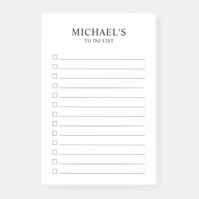 Black and White  To Do List Notes (Front)