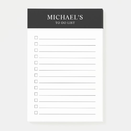 Black and White  To Do List Post_it Notes