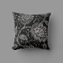 Black and White Toile Floral Accent Pillow
