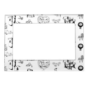 Black And White Toile Magnetic Photo Frame