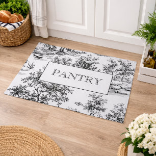 Black and White Toile Pantry Doormat