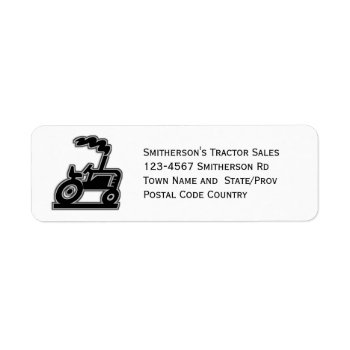 Black And White Tractor Graphic Label by RedneckHillbillies at Zazzle