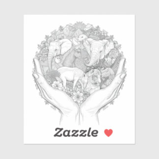 black and white traditional line art illustrations sticker