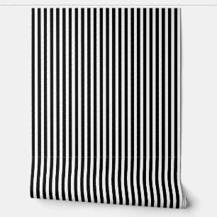 Black And White Traditional Stripes Wallpaper