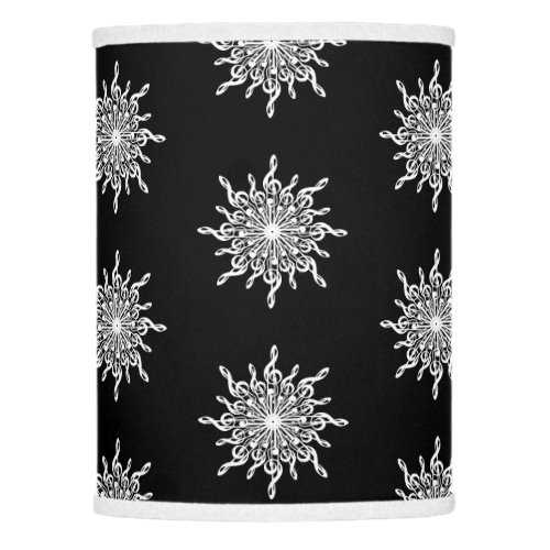 Black and White Treble Clef Snowflake Pattern Lamp Shade