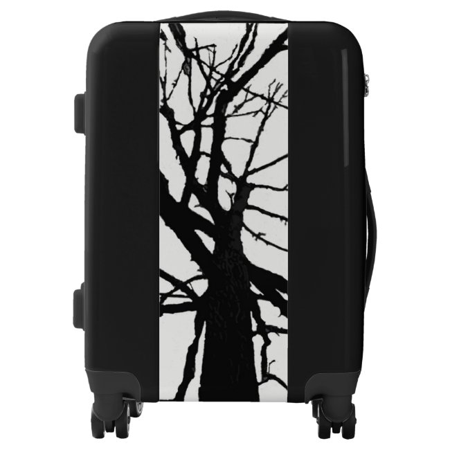 Black and White Tree Branches Abstract Luggage