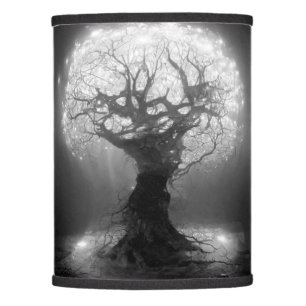 Black and White Tree of Life Lamp Shade