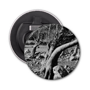 BLACK AND WHITE TREES BOTTLE OPENER
