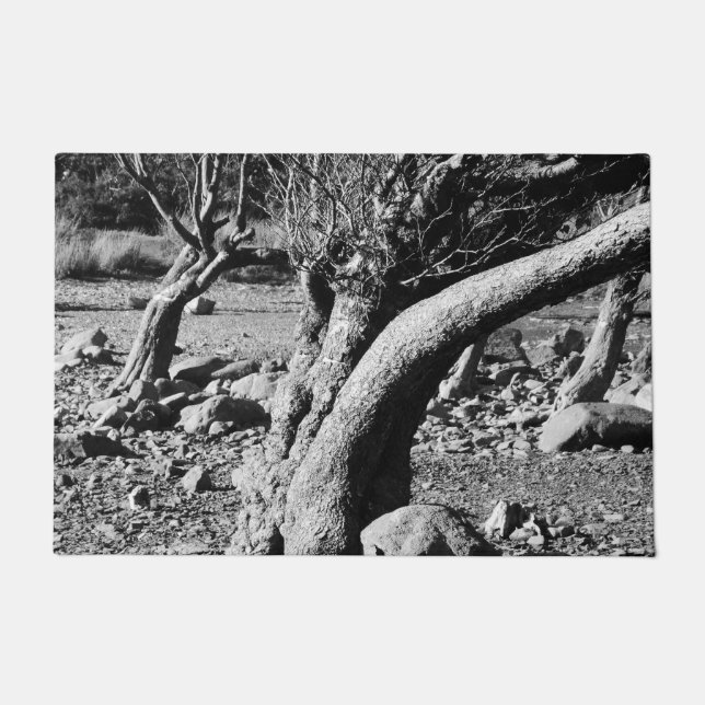 BLACK AND WHITE TREES     DOORMAT (Front)