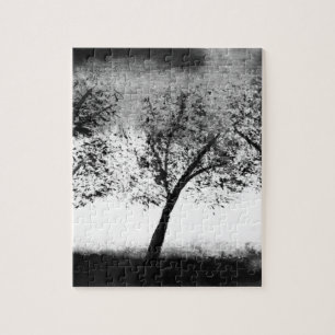 Black and white Trees Elegant minimalistic Jigsaw  Jigsaw Puzzle