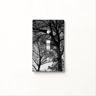 Black and White Trees in Winter Light Switch Cover