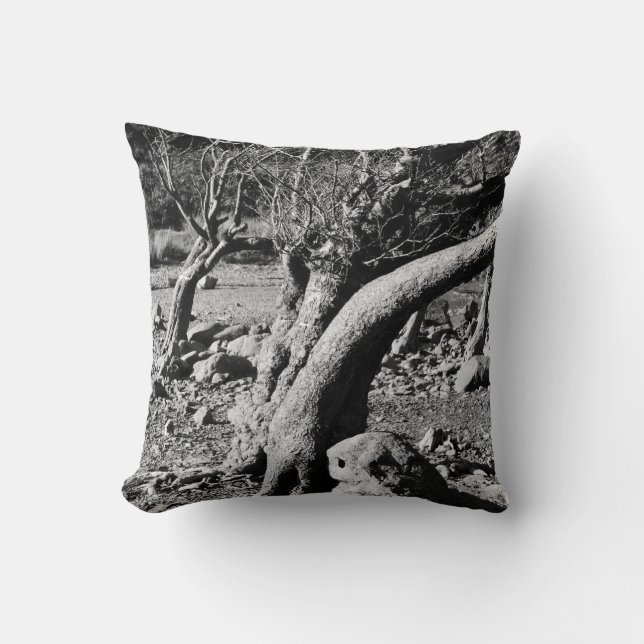 BLACK AND WHITE TREES    THROW PILLOW (Front)